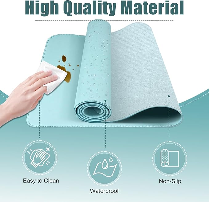Desk Pad Protector, Leather & Suede Desk Mat, Non-Slip Desk Pad Mat, Large - Image 3