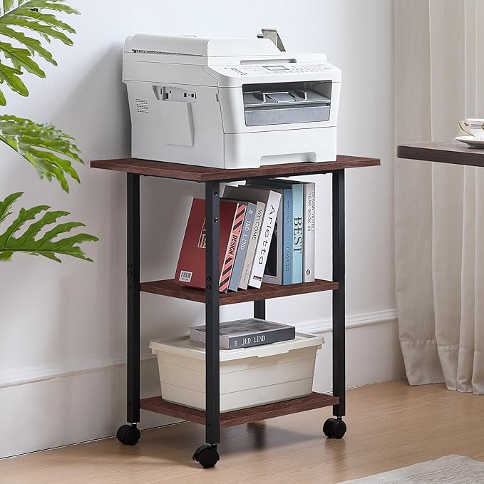 Lerliuo 3-Tier Printer Stand, Industrial Mobile Printer Table - Image 6