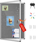 Magula 36"x24" Enclosed Bulletin Board Tamper-Proof Dispaly Case, Aluminium