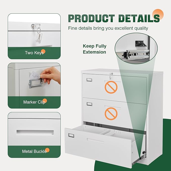 Letaya 3 Drawer File Cabinets - Image 6