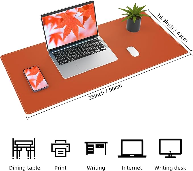 Leather Desk pad Protector, Large Desk mat - Image 2