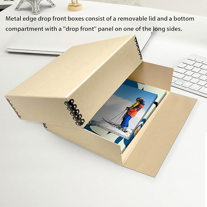 Lineco Museum Archival Storage Box, 9.75x12.75x3 in. Drop Front Design. - Image 6