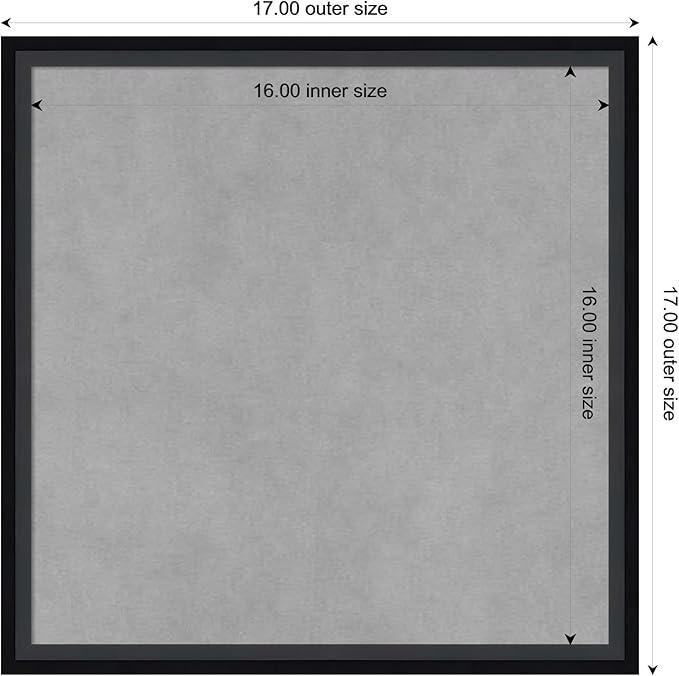 Amanti Art Black Framed Magnetic Board 17x17 Small Vision Board - Image 3