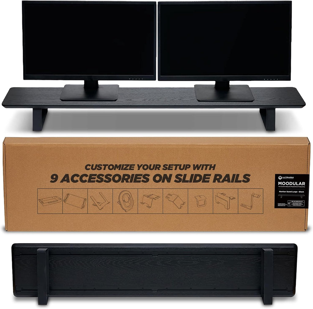 ULTRARM Moodular Wooden Monitor Stand 45.6” Large Desk Organizer