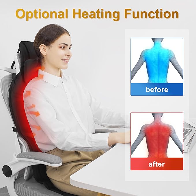 Back Massager with Heat for Chair, Massage Chair Pad with Neck Support - Image 2
