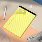 5" x 8" Yellow Legal Pads Writing Pads 12 Pack of Notepad 80gsm Paper Small - Image 2