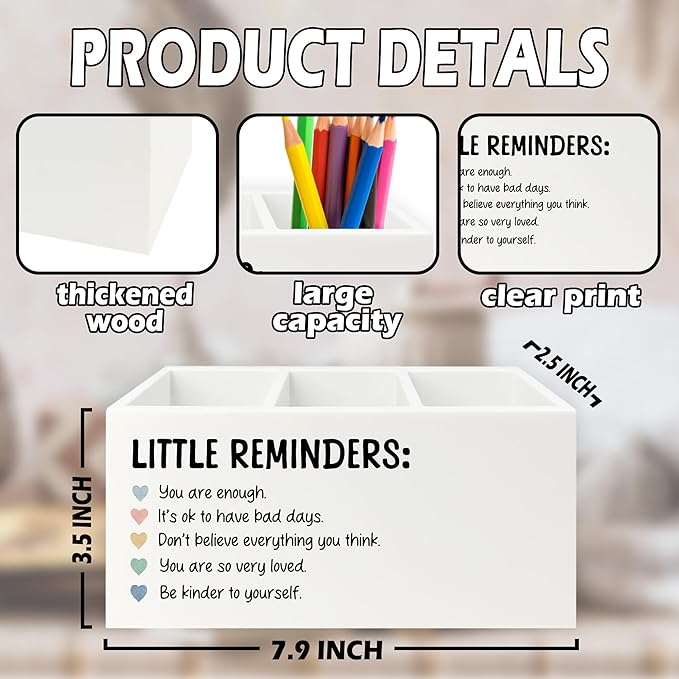 XPH Little Reminders Inspirational Pen Pencil Holder Organizer - Image 7