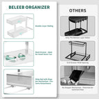 Beleeb Under Sink Organizer, 1 Pack 2 Tier Metal Slide Out Pull Out Cabinet - Image 6