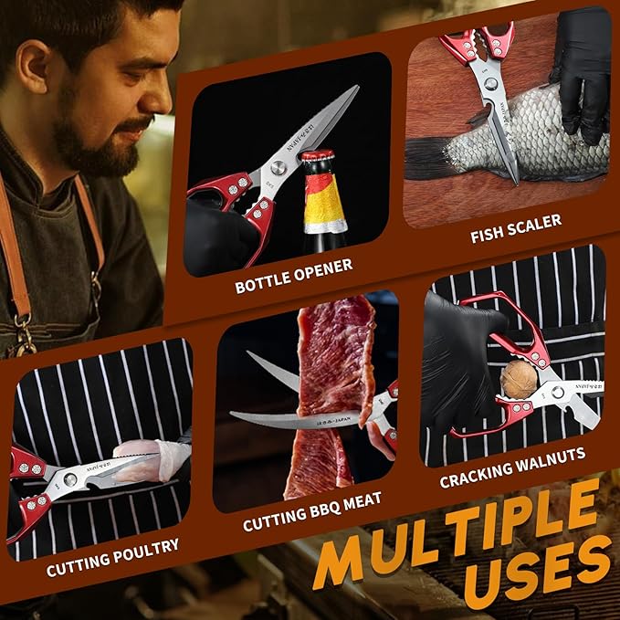HUUSK Kitchen Scissors Set Red - Image 5