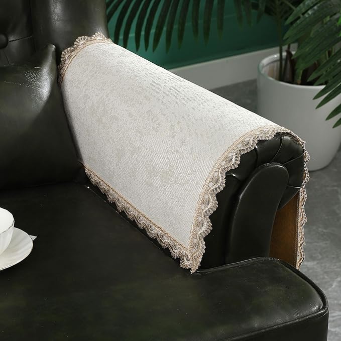 MINJIATEX Couch arm Covers, Non-Slip lace Sofa arm Covers Set of 2 Washable by MINJIATEX