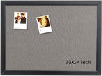 Bulletin Board 36 x 24 Inch, 100% Wood Framed Canvas Cork Board by GIDEAL