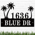 Personalized Palm Tree Address Sign, House Number Sign, Address Number by HYTSIGN