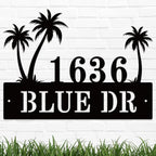 Personalized Palm Tree Address Sign, House Number Sign, Address Number by HYTSIGN