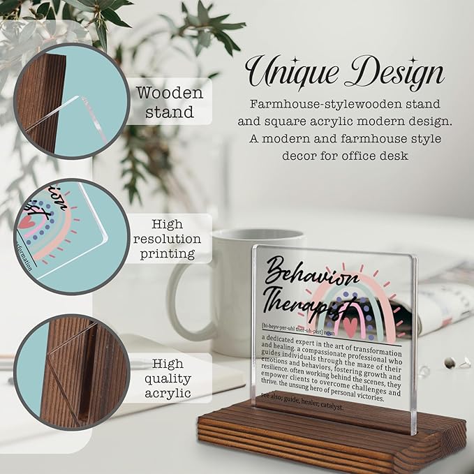 Behavior Therapist Gifts, Thank You Desk Sign - Image 3