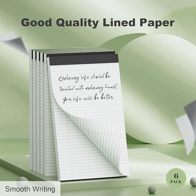 6 Pack Legal Pads 8.5 x 11 College Ruled Notepads, 30 Sheets Per Note Pad - Image 6