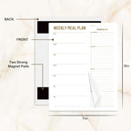 Weekly Meal Planner - Undated Magnetic Notepads with Grocery List, 7" x 9" | 52 Weeks, Meal Planning Pad for Refrigerator Door with Tear-Off Shopping List, Food/Menu Organizer Notepad