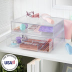 STORi STAX Plastic Stackable Organizer Drawers Clear | 12.5" Wide | Set - Image 4