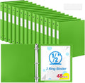 Henoyso 48 Pcs 3 Ring Binder 0.5 Inch Round Fits Letter Size 8.5'' x 11'' Paper by Henoyso