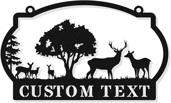 Personalized Deer Bear Metal House Numbers by HYTSIGN