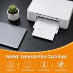 2 Drawer Lateral File Cabinet with Lock, Metal File Cabinets for Home Office, Office Furniture for Organization Hanging Legal/Letter/A4, Metal Filing Cabinet Storage Cabinet, Require Assembly, Black