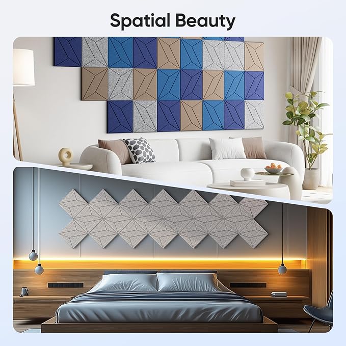 UNECHO 12 Pack 12" X 12" X 0.4" Acoustic Panels - Image 5