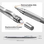 nicpro 33pcs metal mechanical pencil set in leather, close-up detail