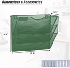 EASEPRES 3 Pocket Mesh Hanging Wall File Organizer, Wall Mounted Mail Paper - Image 2