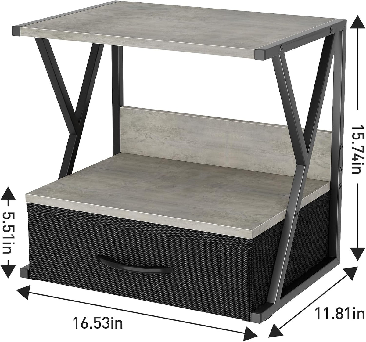 aboxoo Printer Stand for Desk with Storage Drawer, 2 Tier Desktop Or Under De...