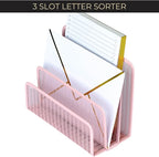 BLU MONACO | Pink Metal Mesh Letter Sorter - Image 4