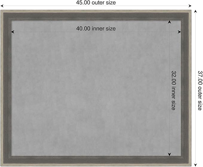Amanti Art Grey Framed Magnetic Board 37x45 X-Large Vision Board - Image 2