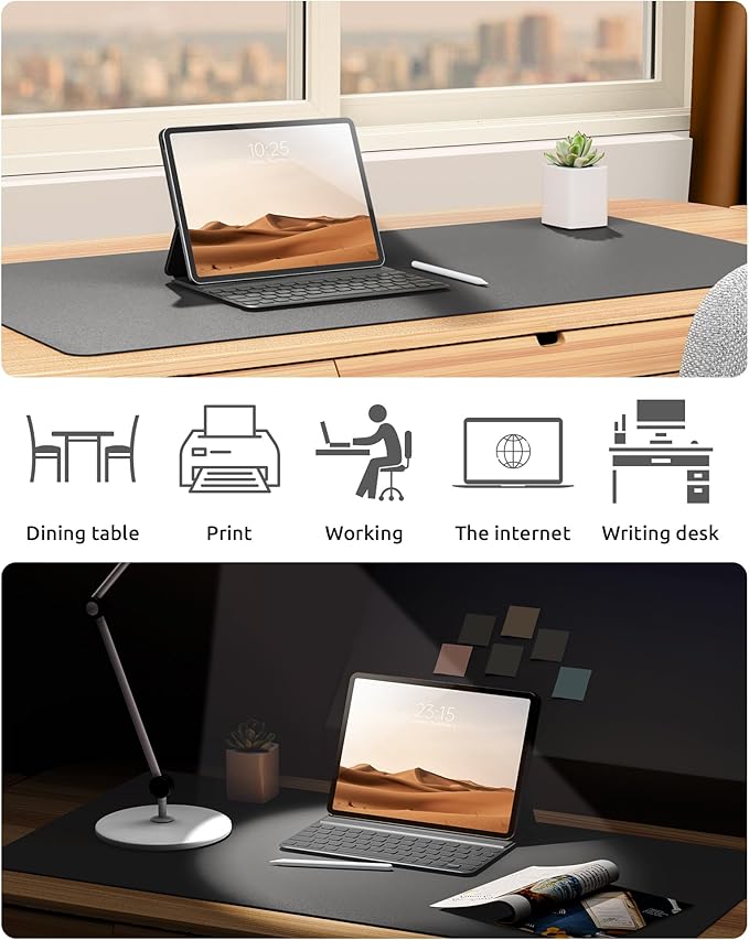 YSAGi Leather Desk Protector, Office Mat, Large Mouse Mat, Non-Slip PU Leather - Image 7