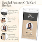 IMengjbang 50 Pack Hard Plastic Badge Holder, Vertical Clear ID Badge Name Card - Image 3