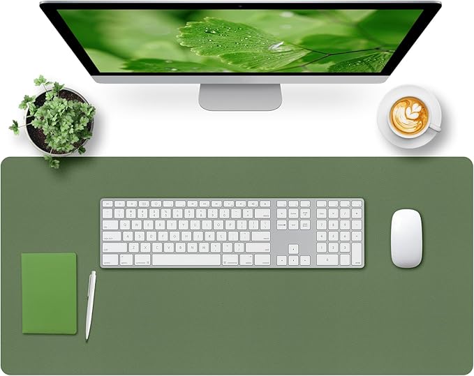 Bloss Olive Green Desk Mat 35.4" x 15.7", Desk Matt by Bloss
