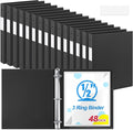 Henoyso 48 Pcs 3 Ring Binder 0.5 Inch Round Fits Letter Size 8.5'' x 11'' Paper by Henoyso