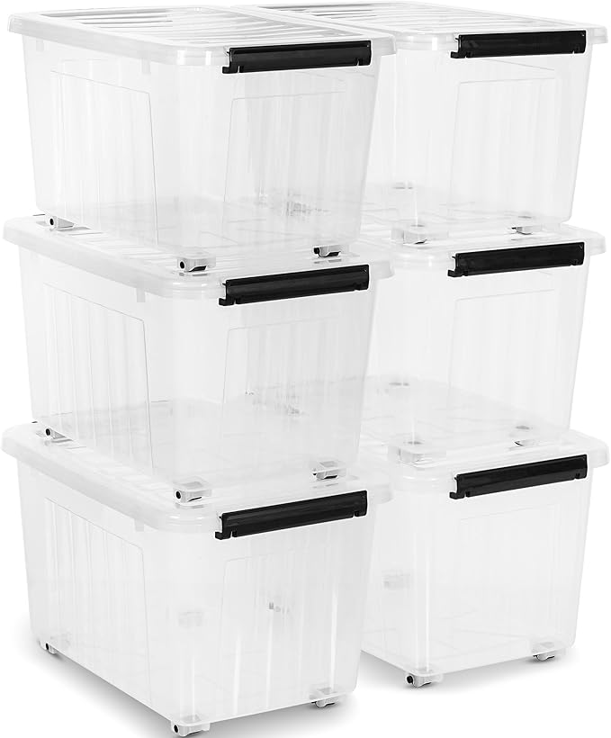 Citylife 54 QT Clear Plastic Storage Bins - Image 8