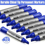 Fuutreo 10 Pack Jumbo Permanent Markers Bulk Large Chisel Tip Permanent Markers - Image 2