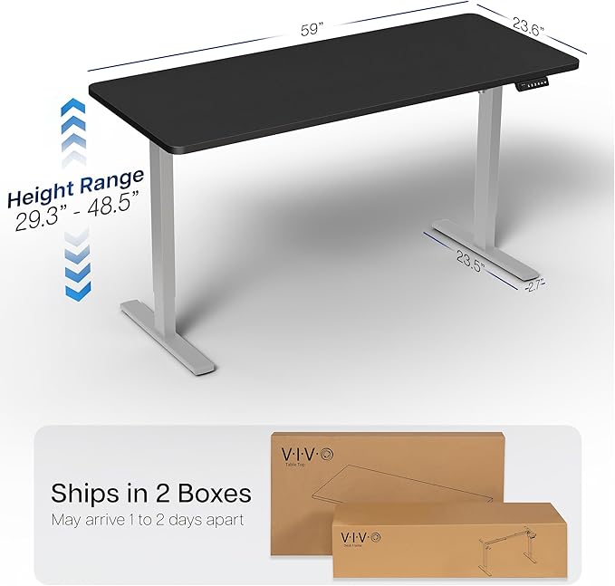 VIVO Electric 60 x 24 in Standing Desk, Memory Height Adjustment, 1B Series - Image 3