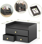 Bamboo Desk Organizer with Drawers Wooden Desktop Storage Drawers - Image 3