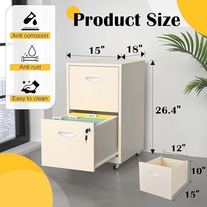 SteeLoong 2 Drawer File Cabinet - Image 3