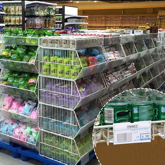 Meetory 50 Pcs Plastic Wire Shelf Label Holders, Retail Shop, Label Papers - Image 6