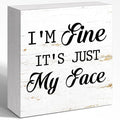 Funny Face Sign, I'm Fine It's Just My Face, Humorous Sarcastic Office Decor by WUZYOU