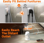 Tower Power Strip with 12 Outlets and 5 USB Ports, Flat Extension Cord 10 Ft - Image 5