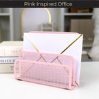 BLU MONACO | Pink Metal Mesh Letter Sorter - Image 2