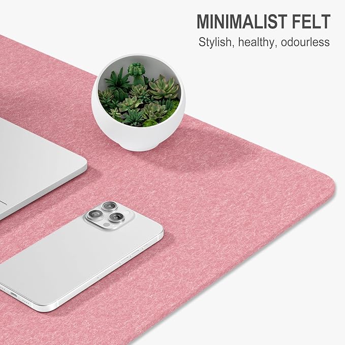 Auhoahsil Felt Desk Mat, Minimalist Large Mouse Pad XL 31.5 x 11.8 in, Desk Matt - Image 3
