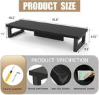 westree dual monitor stand riser, wood and steel, package contents