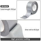 TOMAIX 16 Rolls Heavy Duty Duct Tape Bulk, 787 Yards, Waterproof & Strong - Image 4