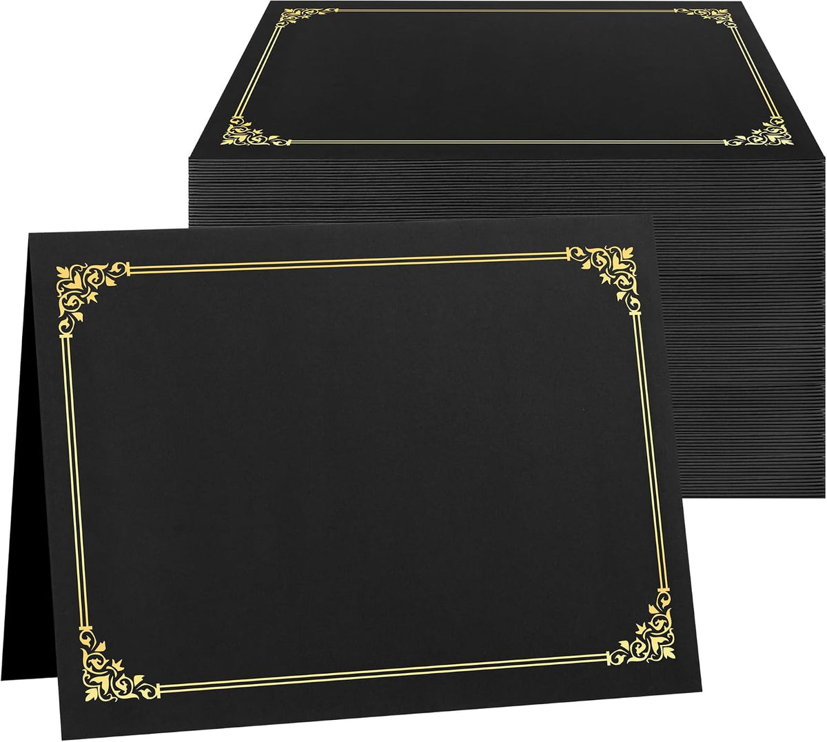 sunee certificate holders, 100 packs black diploma holders, main product view