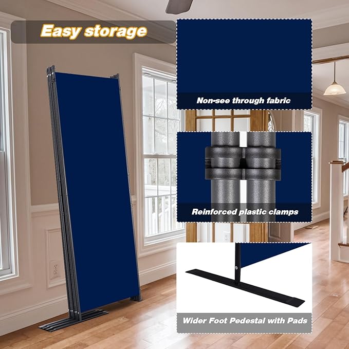 CHOSENM Room Divider, 6 Panel Folding Privacy Screens - Image 4