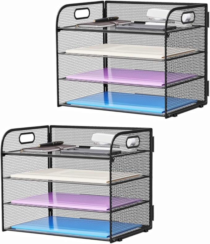 Marbrasse 2 Pack 4 Tier Paper Organizer Letter Tray by Marbrasse