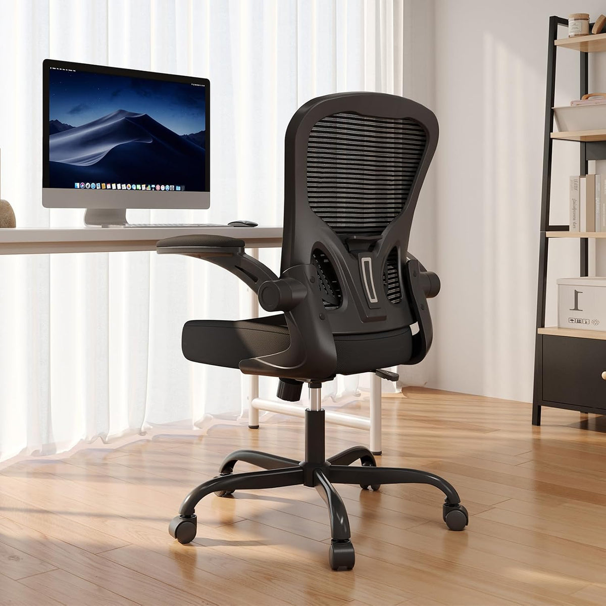 office chair, ergonomic desk chairs 330lbs capacity high shown in use